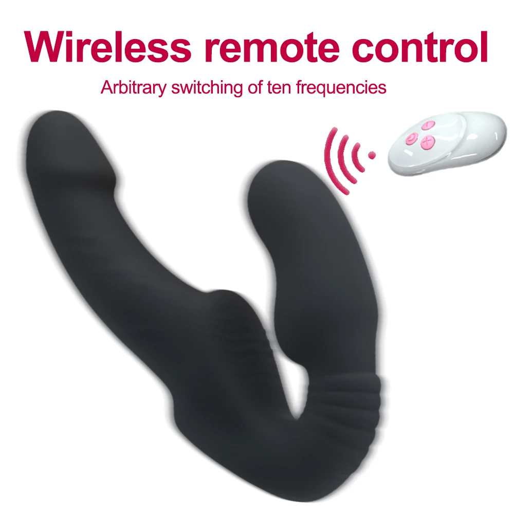 Strapless Strap-on Dildos Vibrator with Remote Control for Women Lesbian Couples G Spot Sex Toys With Clitoris Stimulator Adult view 4