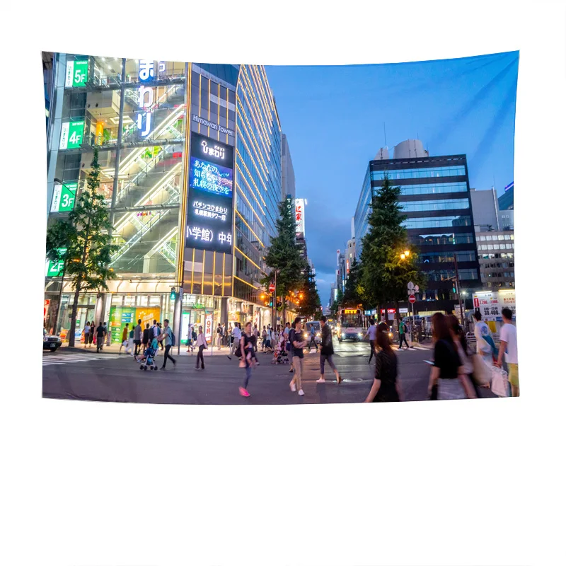 Glittering Chunxi Road Night View Tapestry - Urban Style Art for Home Decor
