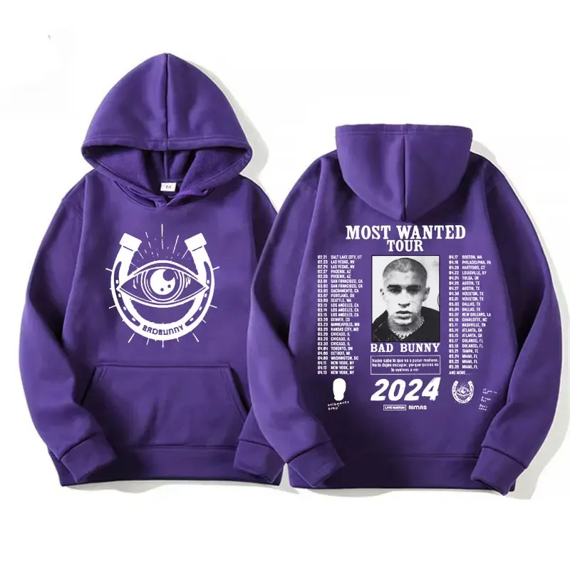 Hip Hop Bad Bunny 2024 Most Wanted Tour Hoodie Men's Women's Nadie Sabe Lo Que Va A Pasar Manana Album Oversized Sweatshirt Tops