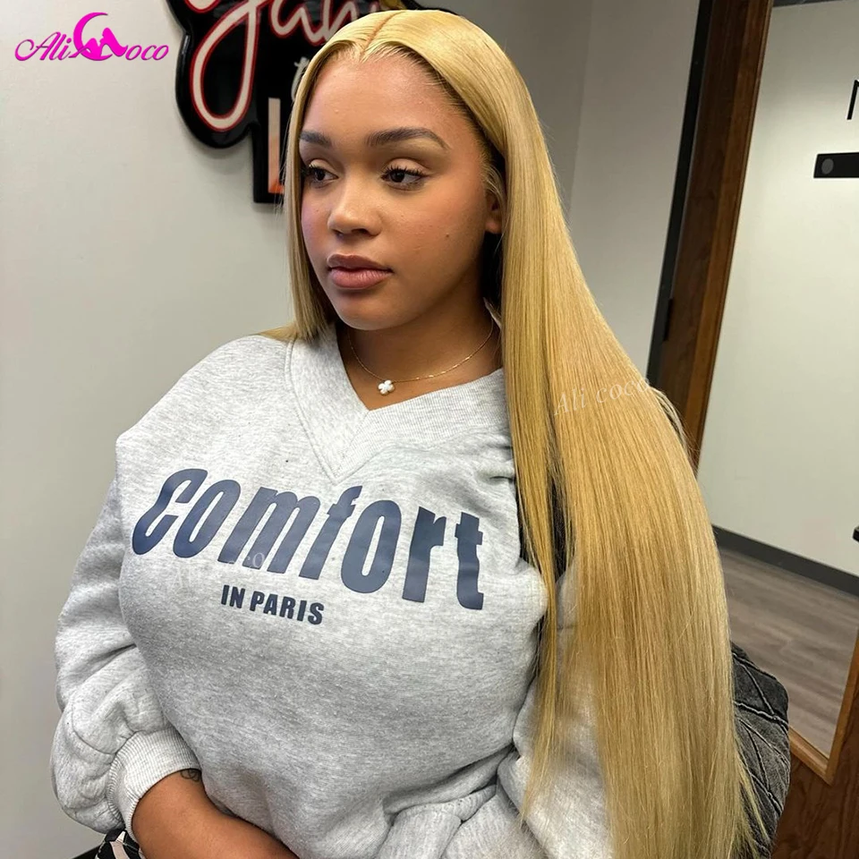 Honey Blonde Straight 13x6 13x4 Lace Front Wigs Human Hair For Women Transparent 5x5 Lace Frontal Wigs 200 Density Blonde Wigs