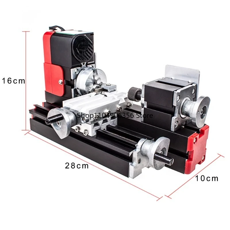 for All-metal Mini Miniature Lathe 24W 20000rpm Didactical Mini metal Lathe Machine Tool for Hobbyist Woodworking Craft