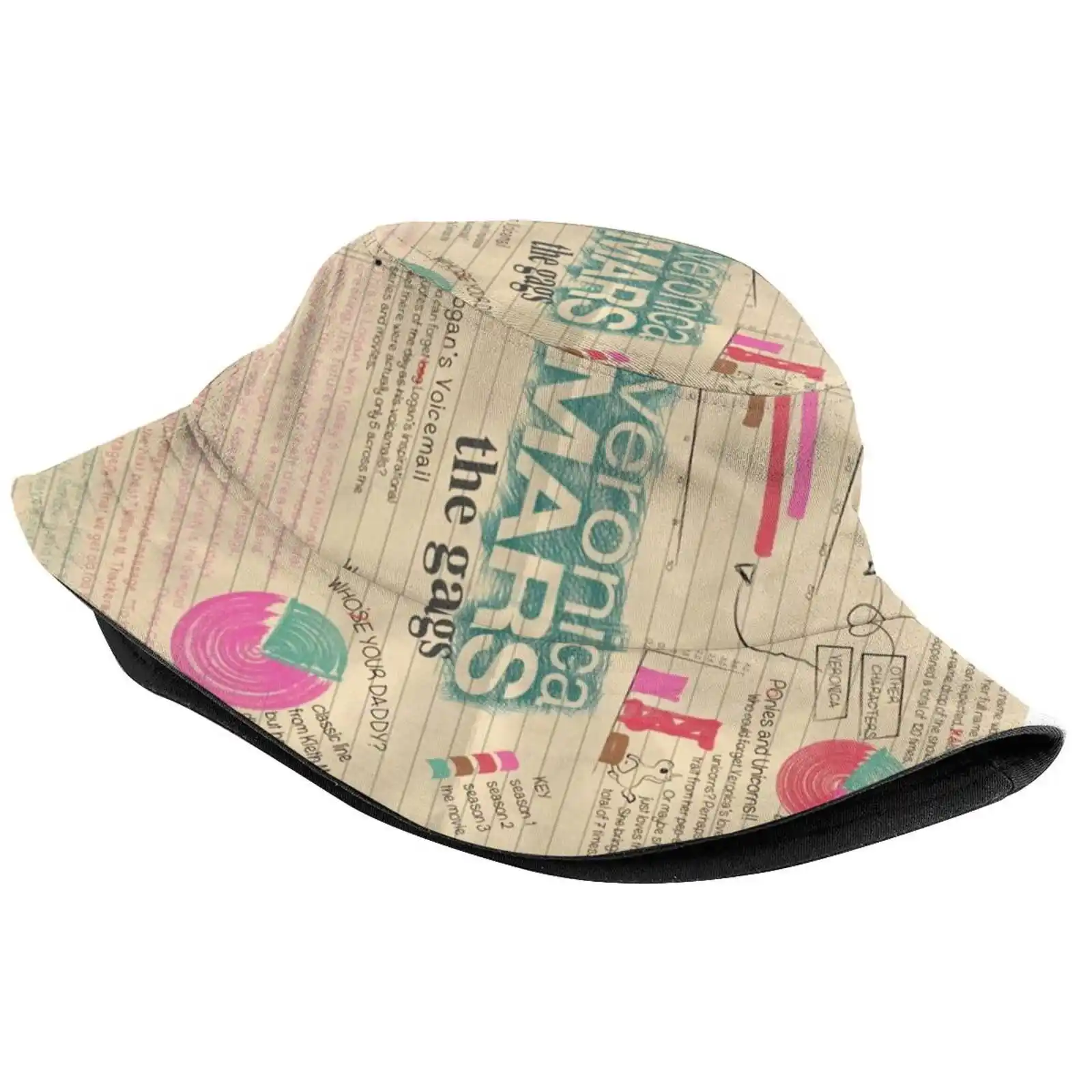 Veronica - The Gags Pattern Design Printed Travel Bucket Hats Infographic Veronica Running Gags Tv Shows Rob Thomas