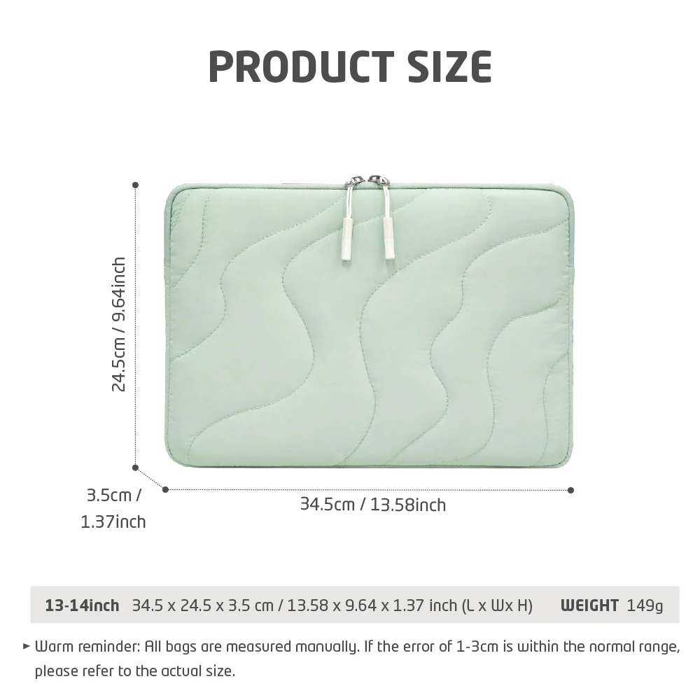 Capa casual para laptop para MacBook 13-14 polegadas, leve, à prova de choque, com fecho de zíper, forro de poliéster, bolsa para escritório/tablet