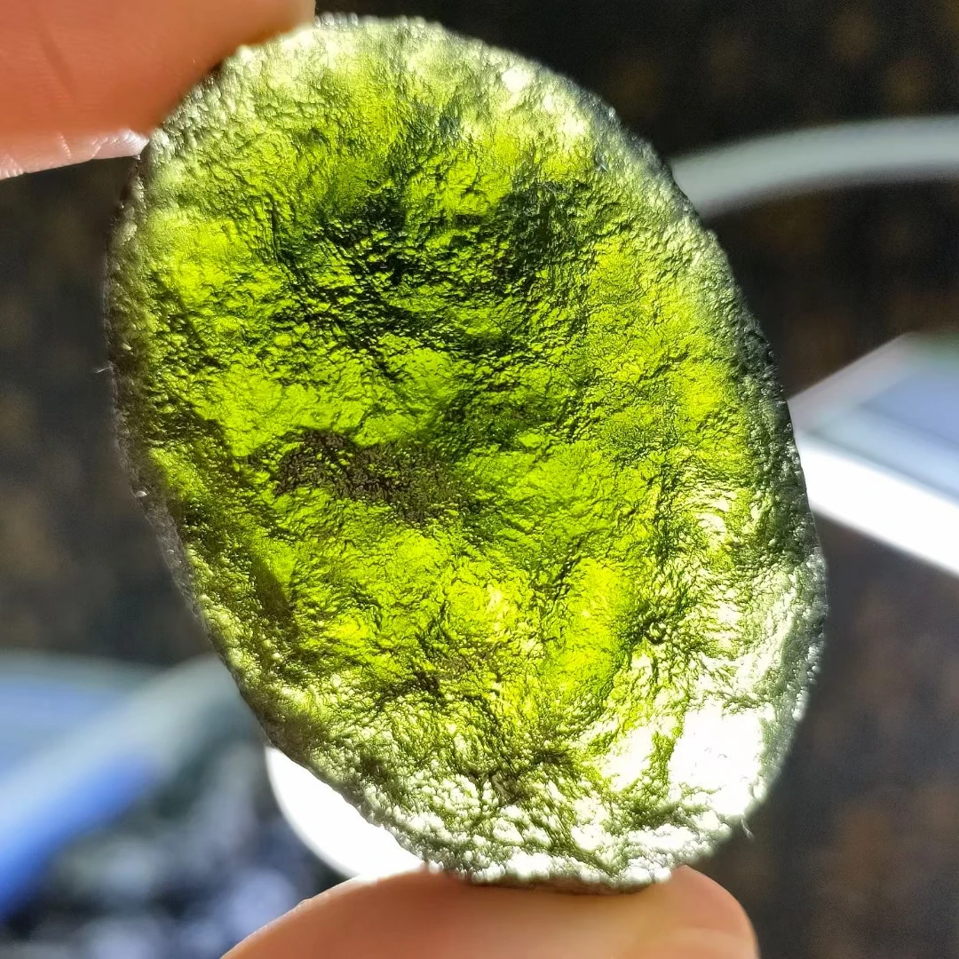 35g green Moldavite Czech Meteorite Impact Glass Natural Rough Stone Crystal Energy Stone 1pcs