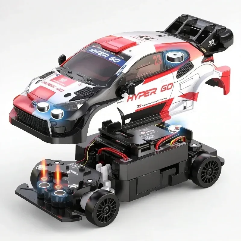 New MJX 43308 1/43 Mini Alloy Car Shell Simulation GR Remote Control High-Speed Drift Rally Car Electric Desktop Model With LED