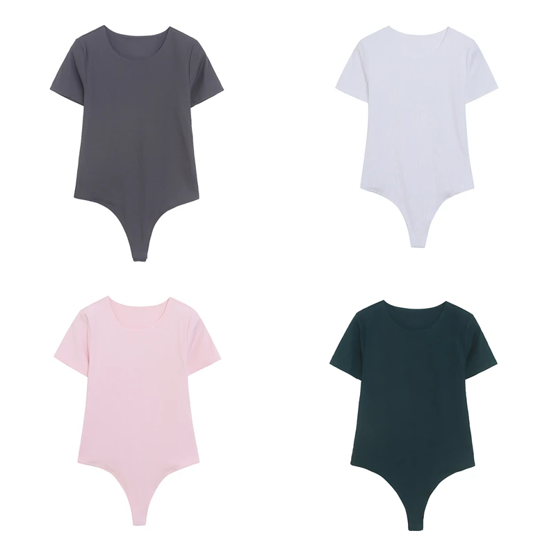 

Многоцветный повседневный комбинезон с круглым вырезом и коротким рукавом, быстросохнущий, влагоотводящий, для спорта и фитнеса, эластичный, с пуговицами, для бега