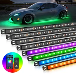 MICTUNING N8 Car Underglow Light Strips RGBW LED With Wireless App & Remote Dual Control Auto RGB Atmosphere Decorative Lamps