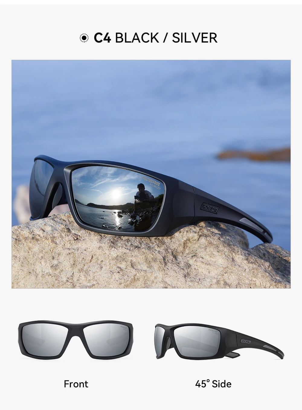 Kdeam Herren Fahrrads onnen brille polarisiert große Elastizität von tr90 Material Reit sonnenbrille 1,2mm Dicke Polarisation gläser – Detail 15