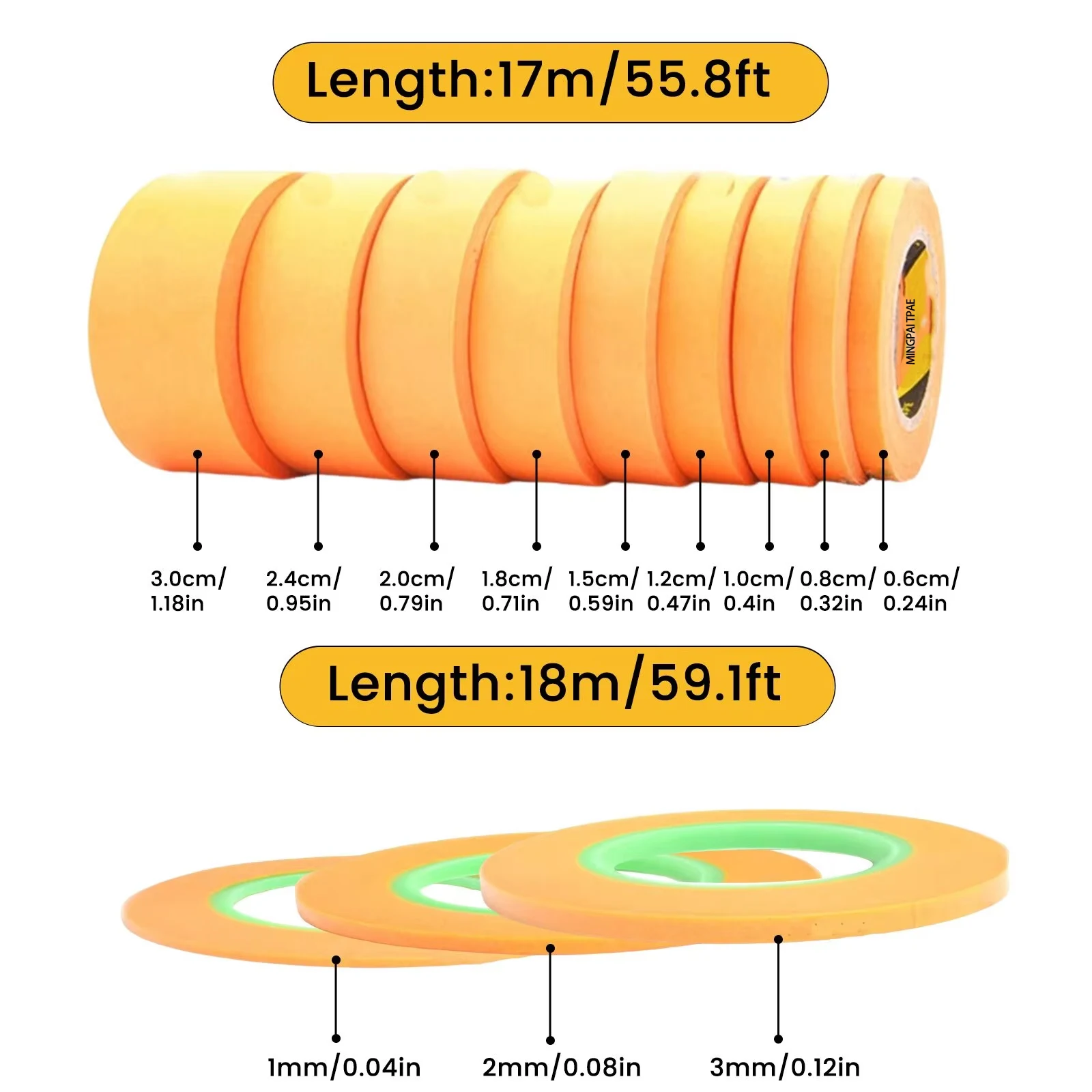 3/4/9 Rolls Fine Model Masking Tape Model Painting DIY Cover Tape for Gundam Hobby Paint Tool 1/2/3/6/8/10/12/15/18/20/24/30mm