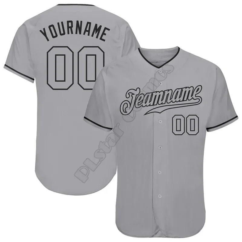 PLstar Cosmos Baseball Jersey Shirt Custom Name Pattern Black Authentic 3D Printed Baseball Jersey Shirt hip hop Tops