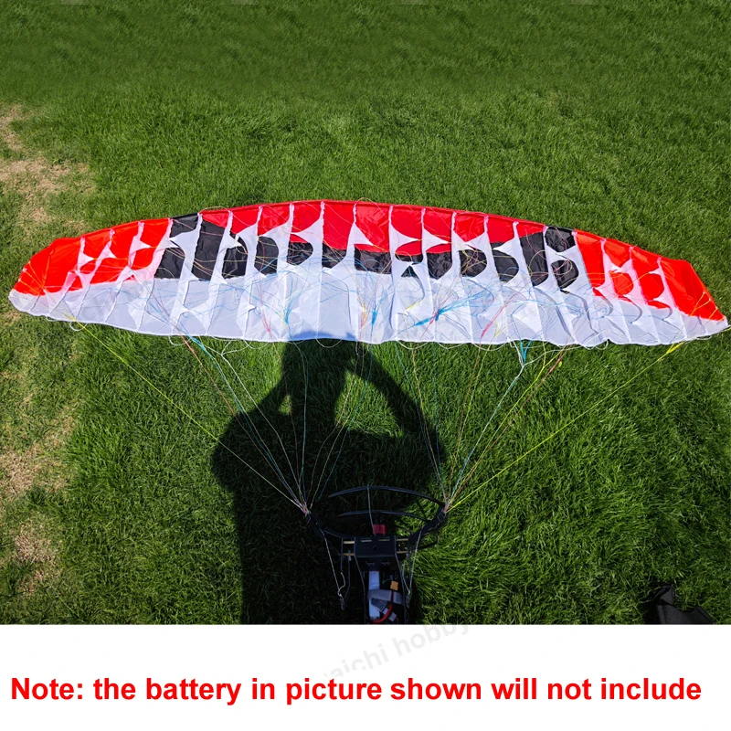 1 Juego de Kit de parapente volador RC, 2,4 metros de envergadura, dosel de nailon 30D, Motor sin escobillas 2216, modelo de parapente alimentado, versión PNP