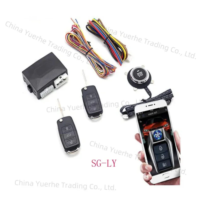 

Keyless Entry System Remote Control Engine Start Car Alarm With Autostart Push Start Stop Button PKE Central Locking Automation