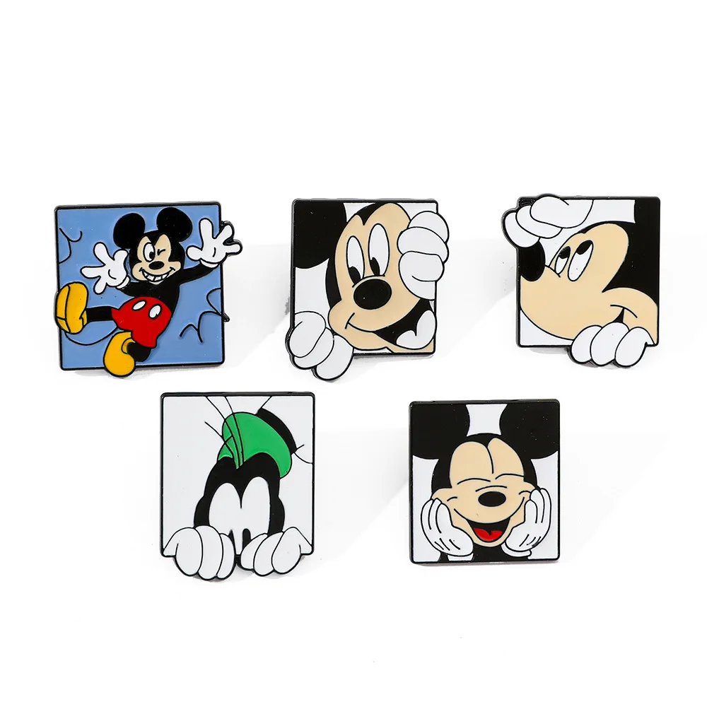 Anime Disney Mickey Mouse Goofy Lapel Pins Badges on Backpack Enamel Pin Brooches for Women Jewelry Clothes Accessories