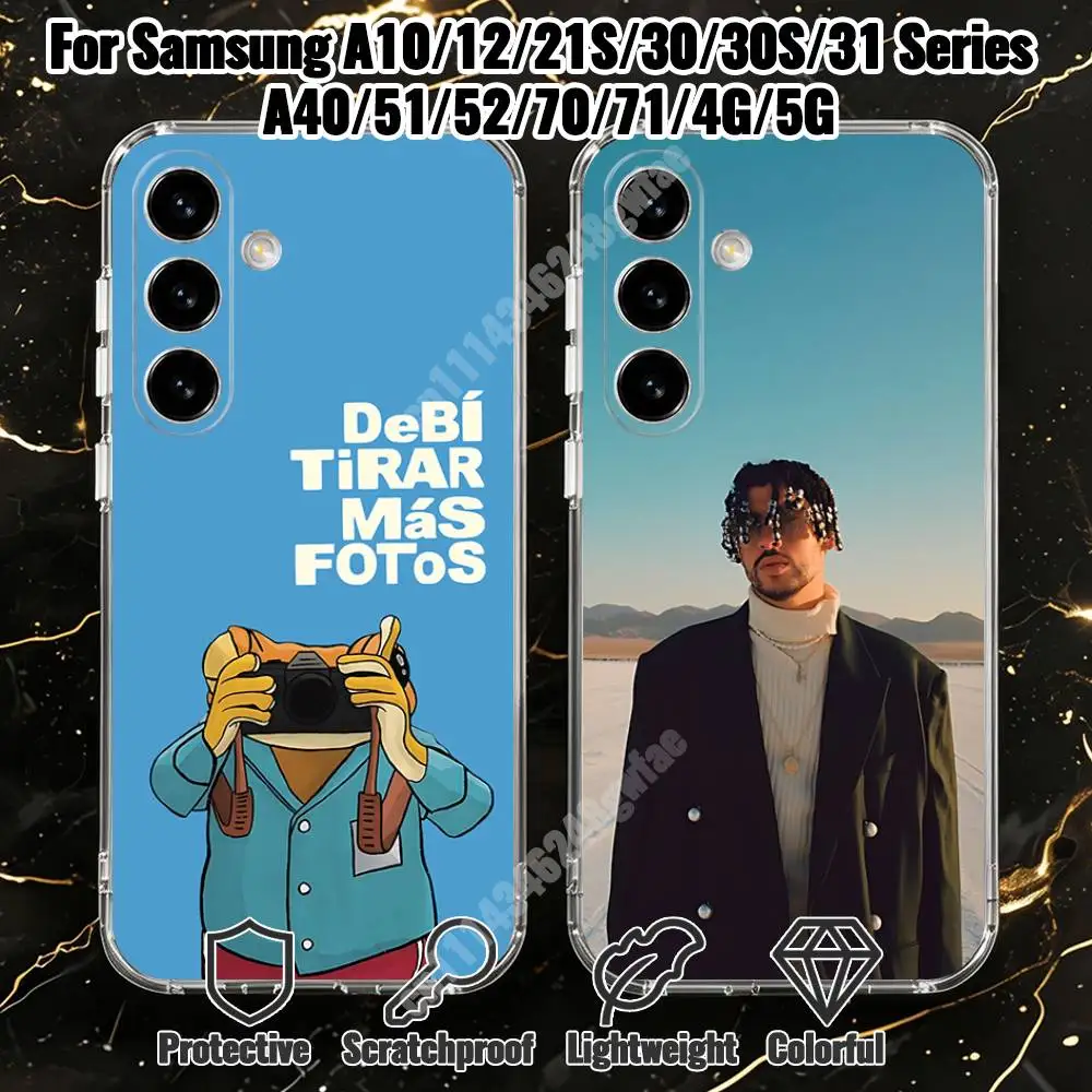 Puerto Rican Singer B-Bad B-Bunny Phone Case for Samsung Galaxy A10 A12 A21S 30S A30 31 51 52 70 71 Transparent Bumper