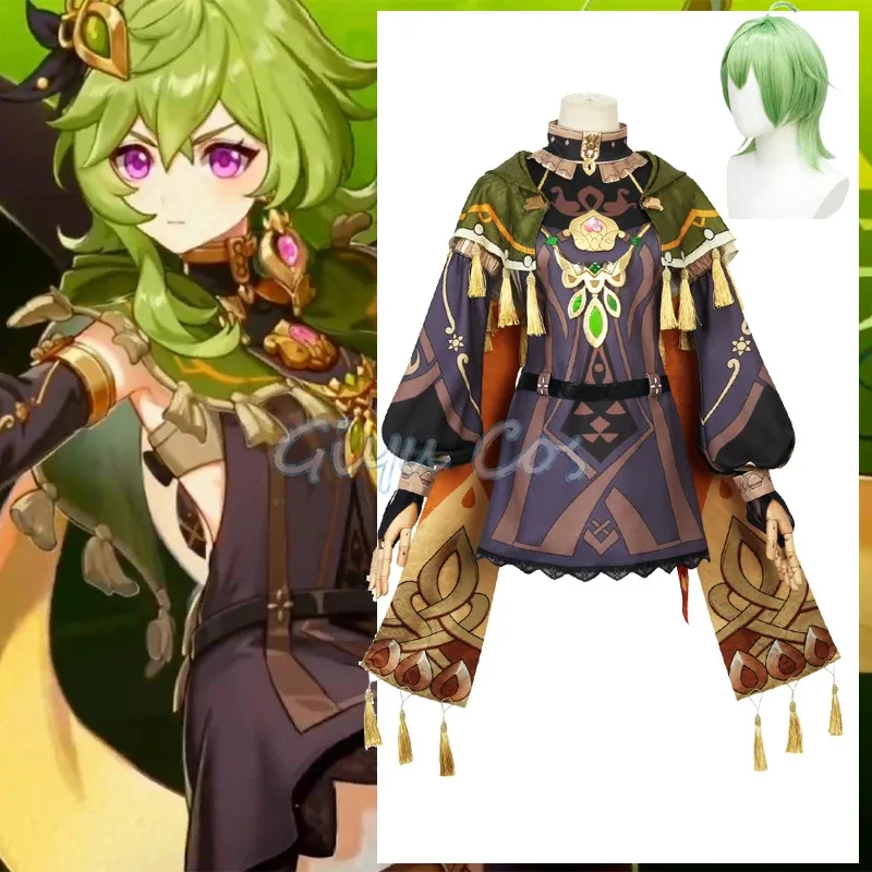 

Genshin Impact Collei Cosplay Costume Adult Carnival Uniform Wig Anime Halloween Party Costumes Masquerade Women Game
