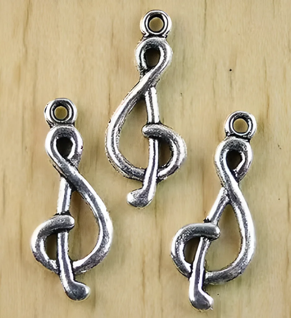 

25pcs 27x11mm Alloy matel tibetan silver music note design pendants HWH1067