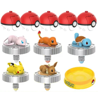 Pokemon PokéBall Launcher Pikachu Model Johnny Turtle Little Fire Dragon Super Dream Cartoon Doll Handmade Rotating Top Set Toy
