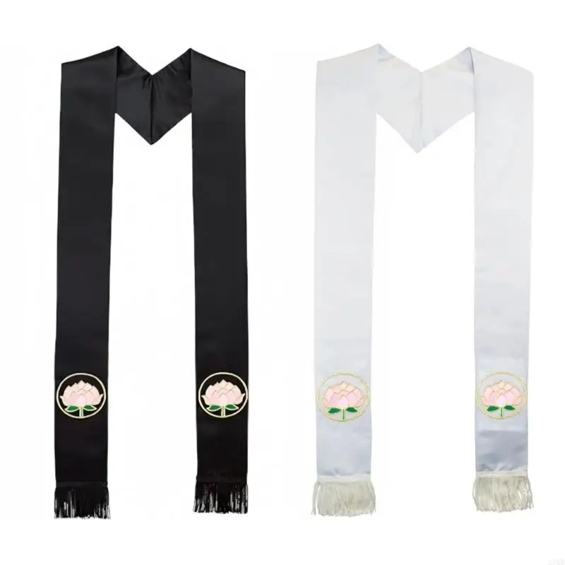 

Breathable Clergy Stole Satine Shawl Scarf With Long Tassels Feature For Church Services And Event Easy Maintenance