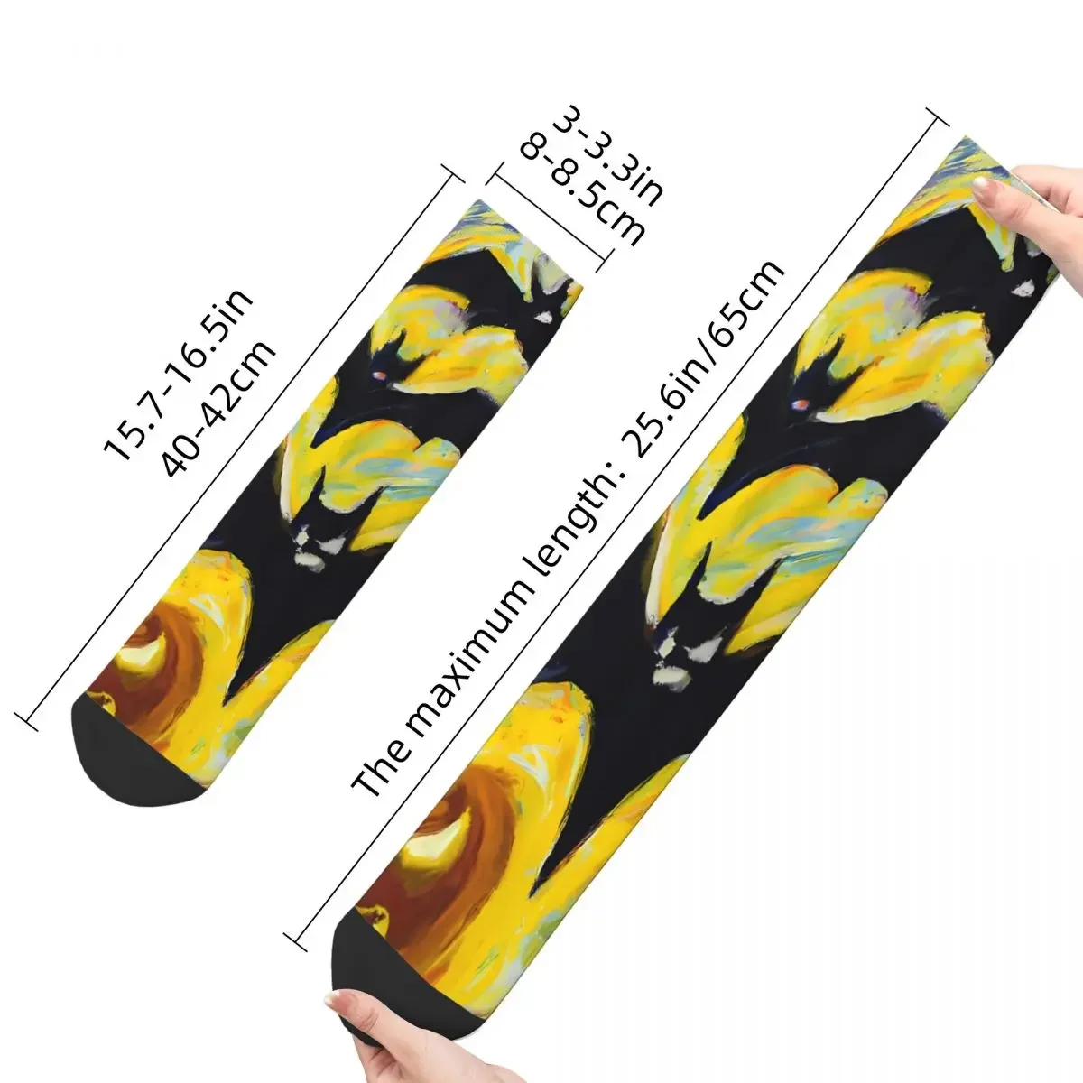 Funny Crazy Sock for Men Bats In The Moonlight Harajuku The Bats Animals Quality Pattern Printed Crew Sock Novelty Gift