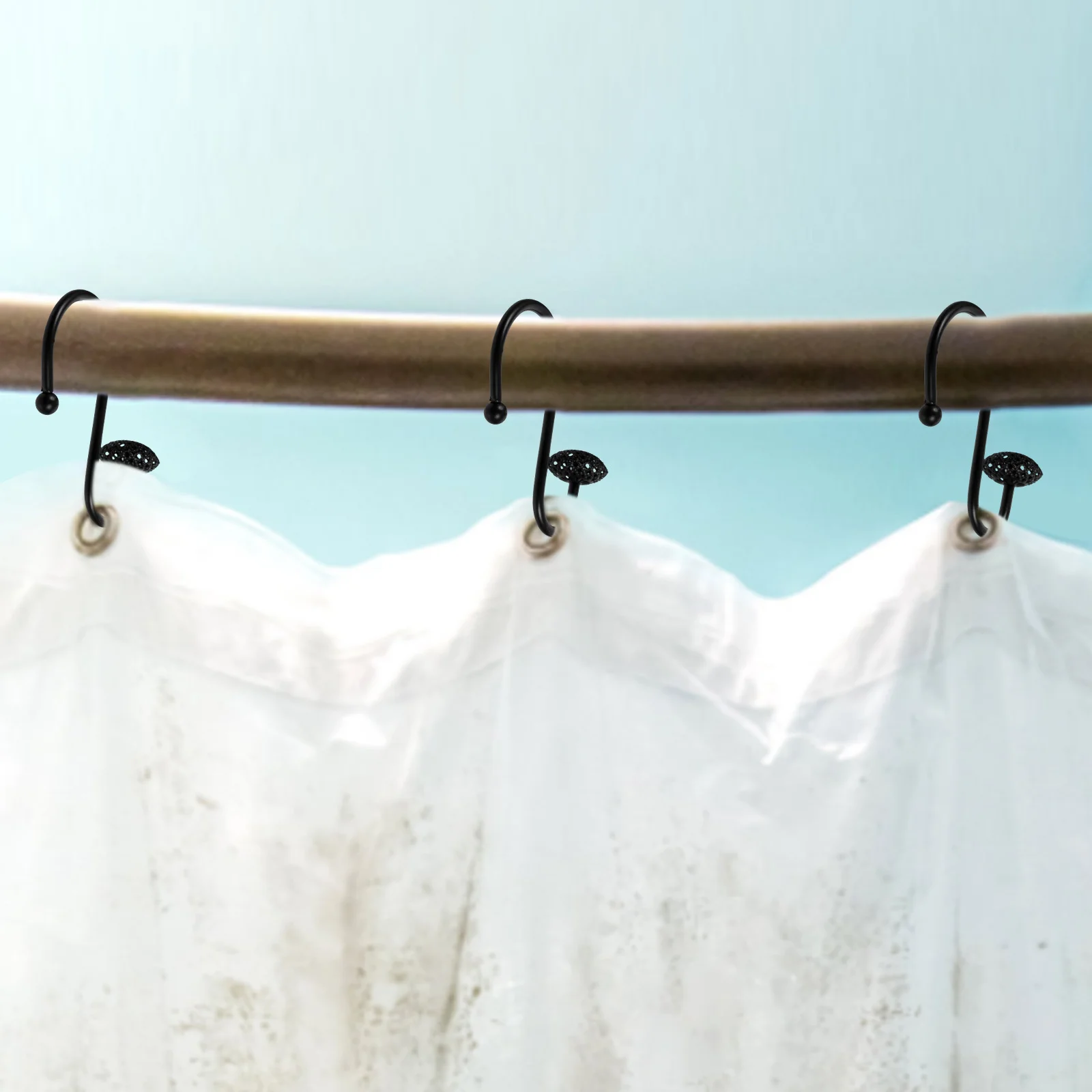 

12Pcs S Form Curtain Hooks Lightweight Strong Easy Clean Prevent Waste Accumulation Curtain Hook Shower Curtains Hooks