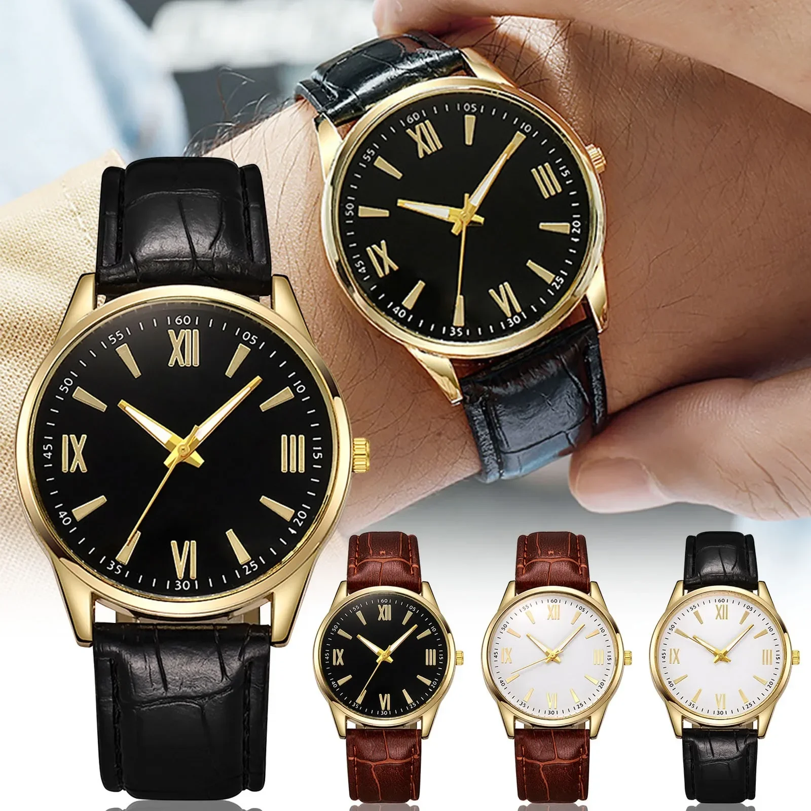 

Men's Watch Quartz Wristwatches New Business Men's Watches Casual Simple Men Quartz Watches Belt Wrist Watches