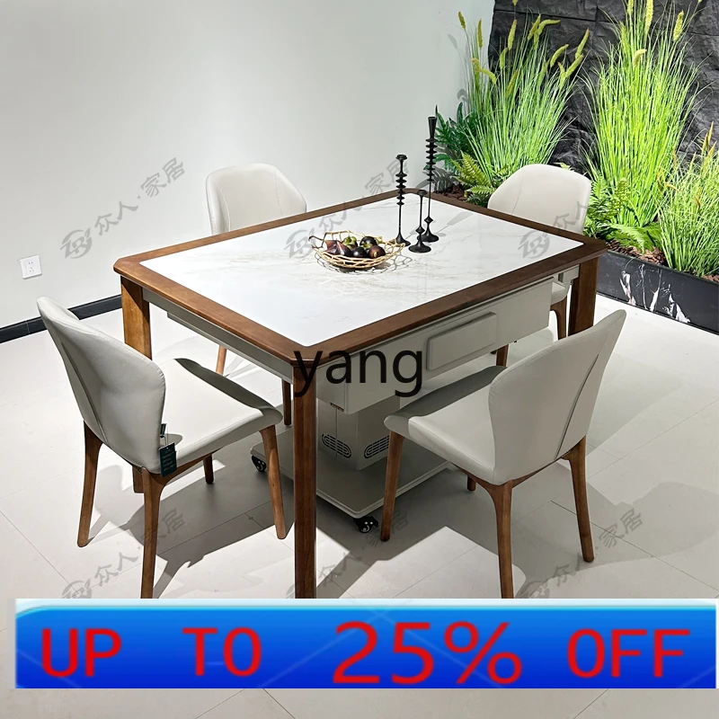 Lmm with heating Chinese mahjong table dining table dual-purpose island desktop automatic mahjong machine integrated