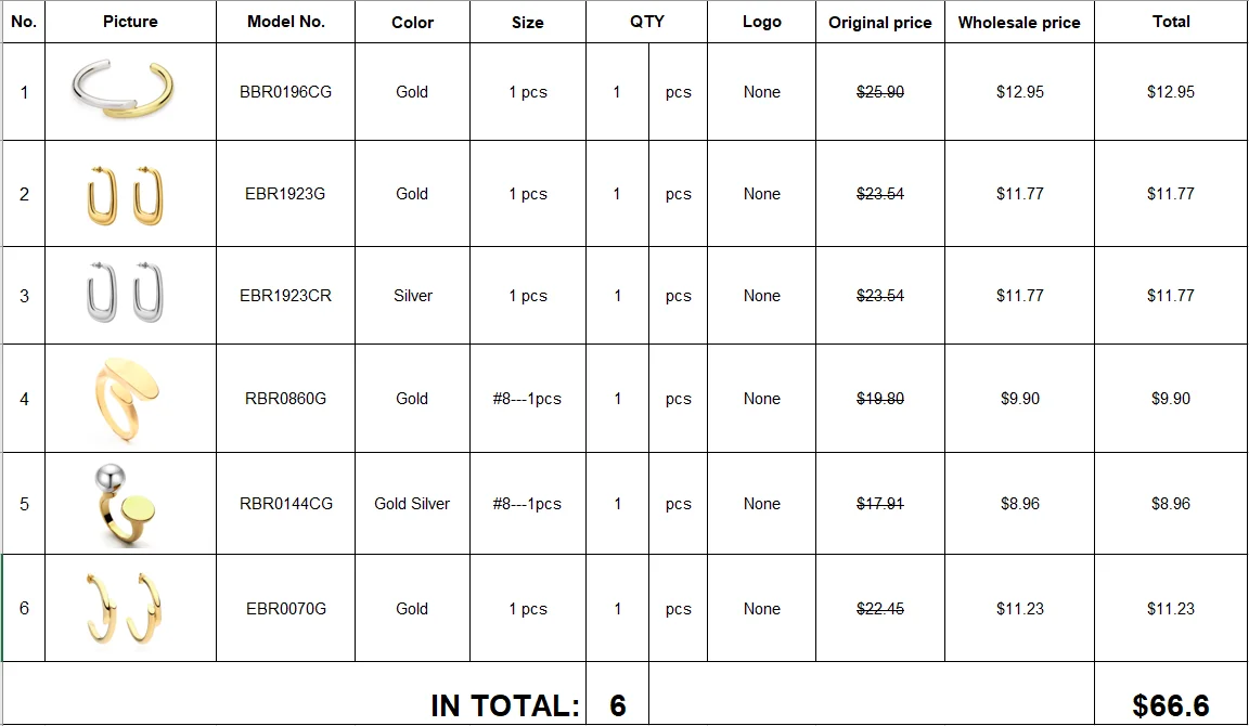 

Wholesale Order Item for Bracelets and Earring Fashion Jewelry