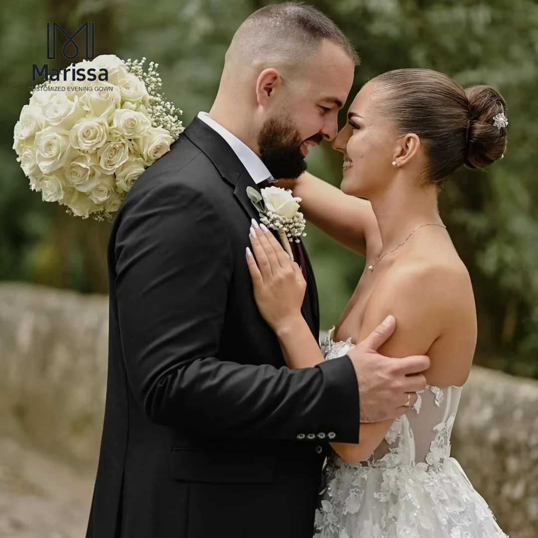 Marissa A-line Tulle Elegant Prom Dresses 2025 Lace Print Custom Made Ball Gown Wedding Party Dress Off-shoulder Evening Woman