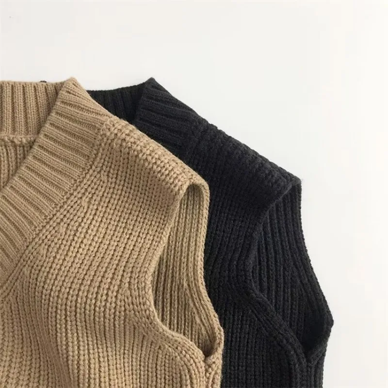 UNITIM Herbst Kinder Jungen V-Ausschnitt Strickwaren Retro 2-10 Jahre Baby Jungen Ärmellose Pullover 2026 Vintage Kinder Jungen Einfarbige Weste – Detail 3
