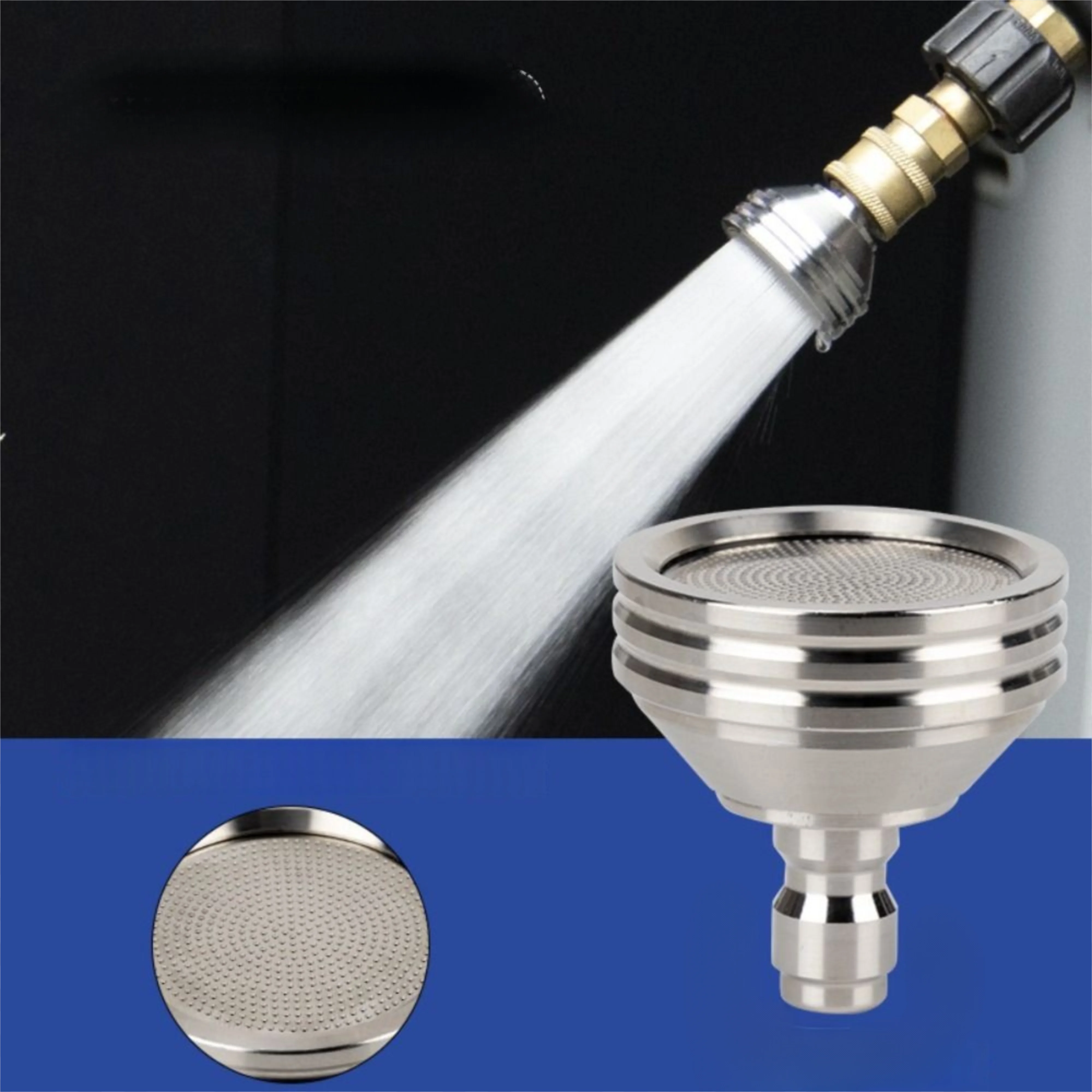 

1/4 Quick Connect Car Washing Nozzle High Pressure Stainless Steel Shower Blades Universal Small Shower head Watering flowers