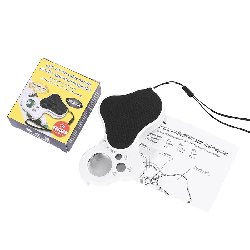 60-Pack 20X LED Illuminated Jewelers Loupe – Magnifying Glass With LED Light