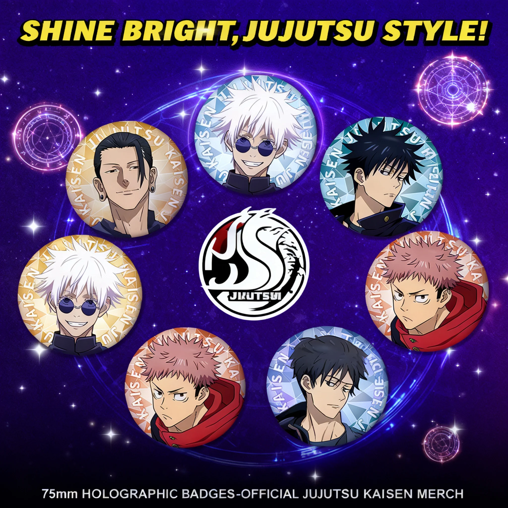 

Jujutsu Kaisen Anime Merchandise Gojo Satoru Yuji Itadori Suguru Geto Collectible Badge Buttons Double Flash Plain Laser Pin