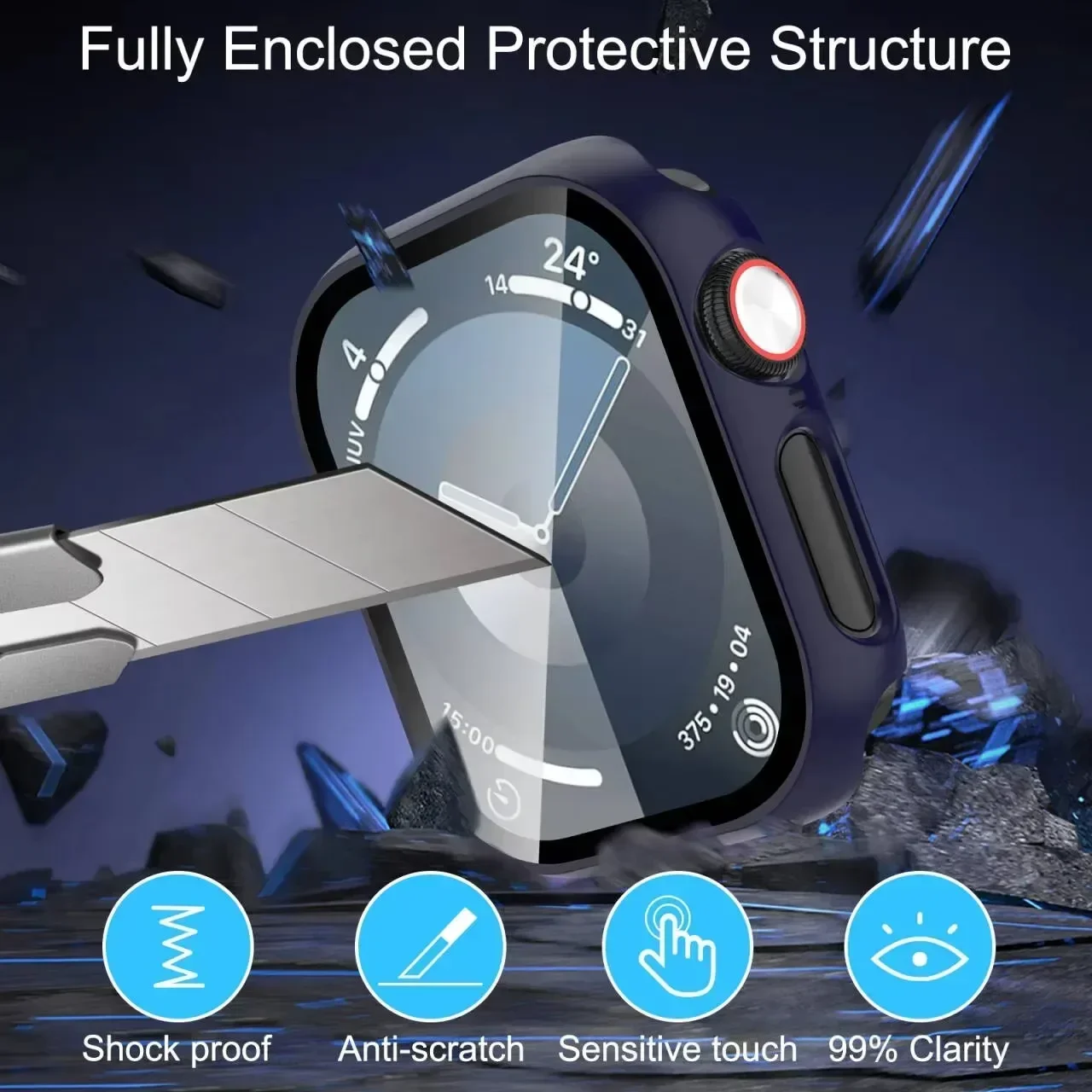 Glass+PC Case For Apple Watch 10 46MM 42MM Accessories HD Tempered Screen Protector Hard Bumper iWatch Series 10 Cover 42 46 mm image 4