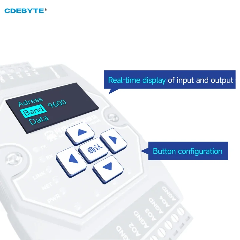 Imagem -03 - Módulo de Controle de Aquisição de Rede Modbus Ethernet e s Cdebyteme31-aaax2240 Instalação em Trilho Rs485 2di Mais 2ai Mais 4do Grau Industrial