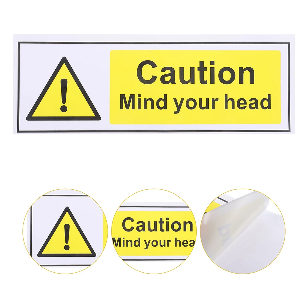 

5pcs Waterproof Safety Stickers Signs Strong Adhesive Alert Sign For Glass Wall Metal Pub Bar