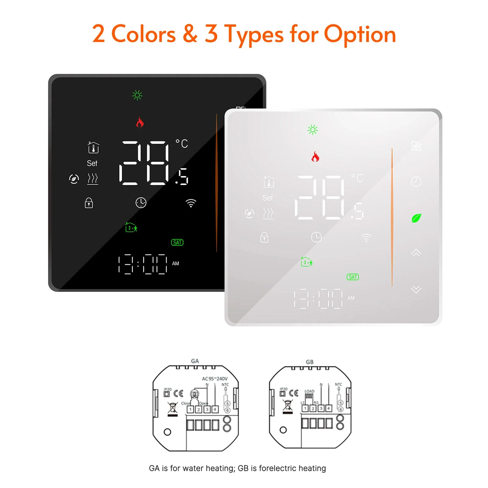 WiFi Smart Thermostat Temperature Controller Weekly Programmable Supports Touch Control/ Mobile APP/ Voice Control for Home