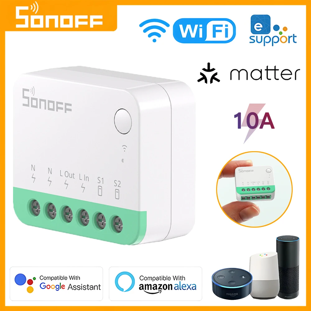 SONOFF MINIR4M Wifi Smart Matter Switch Mini Home Automation Module Relay Local Connection Work With Alexa Google Home Ewelink