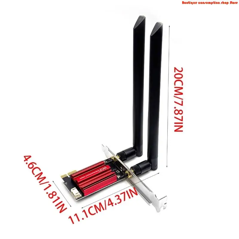 L9NA AC1200 Double Band PCIe Wireless Networking Card With Bluetooth-compatible And External Antennae For Desktop Computer