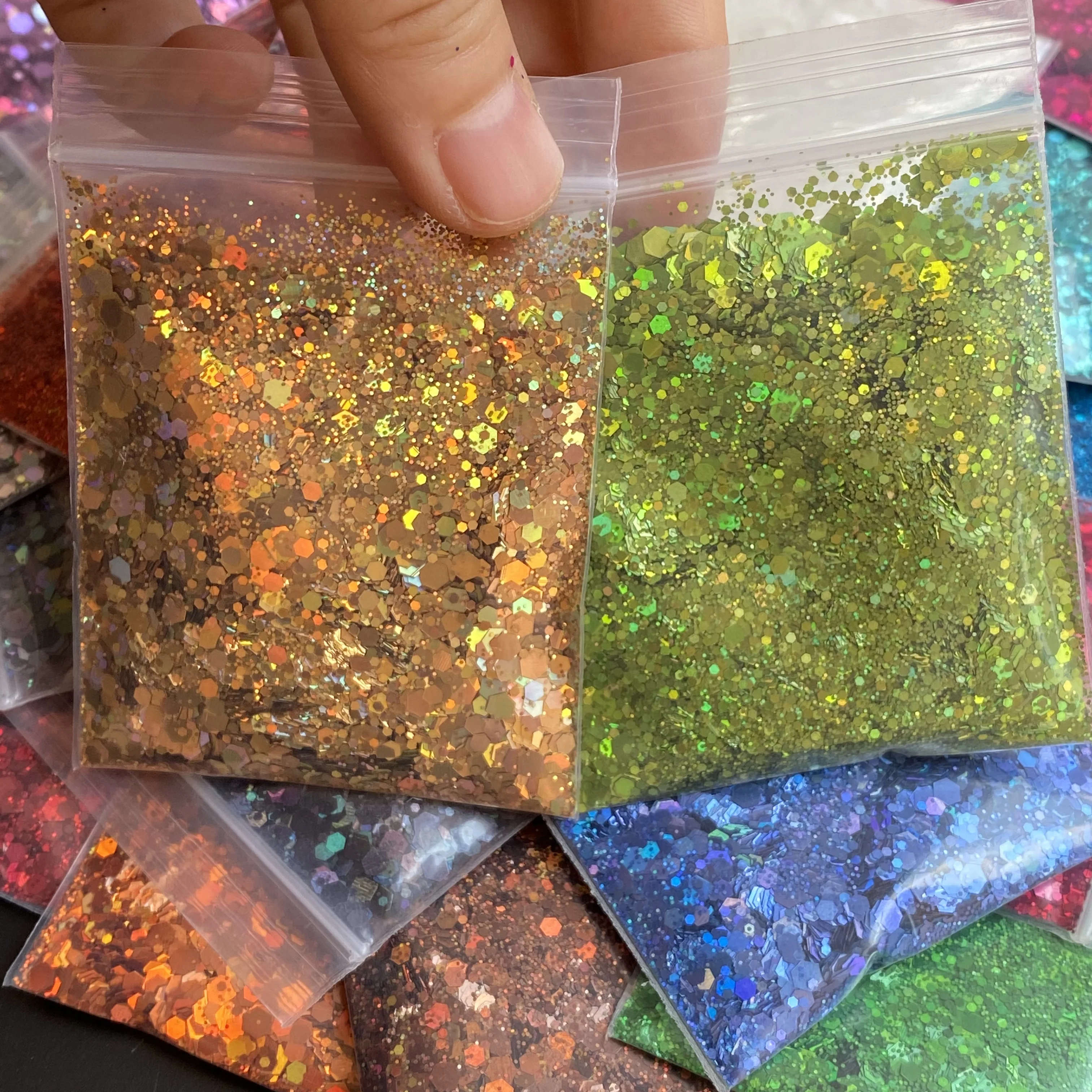 

50g Bag Chameleon Chunky Resin Glitter Holo Powder Glitter Flakes Sequin Nail Art Tips Manicure Decoration