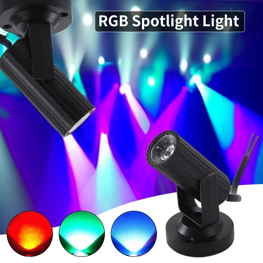 85-265V Mini RGB Spotlight LED Stage Lighting Effect Lightweight for Party Wedding Mirror Ball Club Dj Disco Bar KTV Events