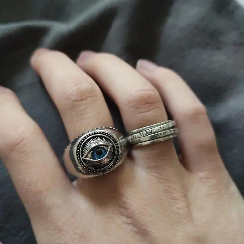 High Quality Demon Eye Fashion Hip Hop Ring Goth Punk Eye Index Finger Ring Men\\\\\\\\\\\\\\\\\'s Jewelry