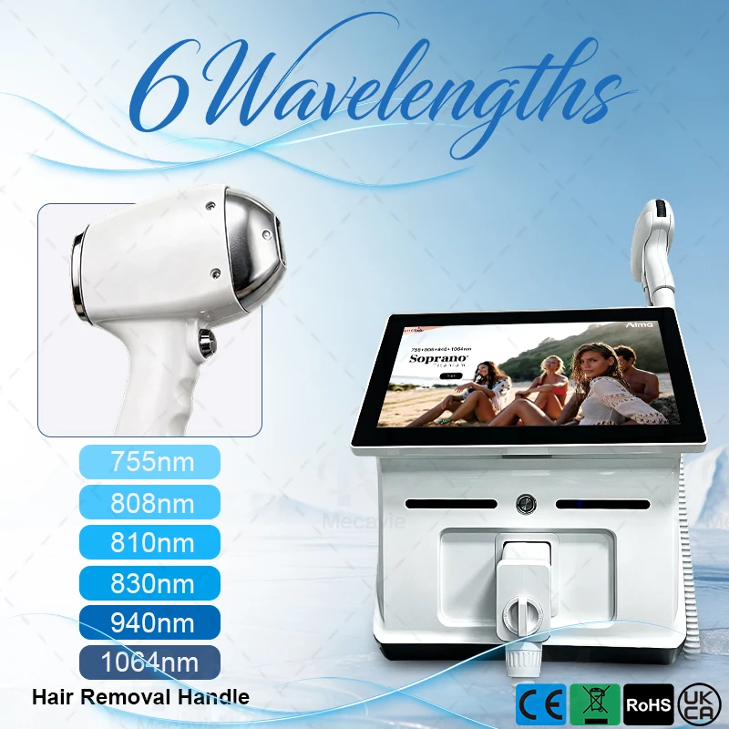 808nm Diode Laser Hair Removal Machine 4 wave Ice Titanium Painles Permanent Alexandrite Device For Professional Salon Depilador
