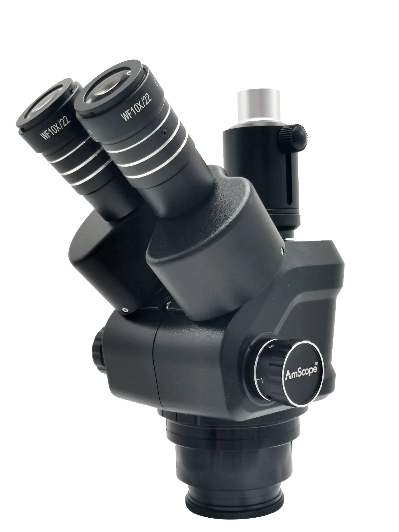 AmScope Simul-Focal Black Trinocular 6.5X-55X Continuous Zoom High-quality Stereo Microscope Head