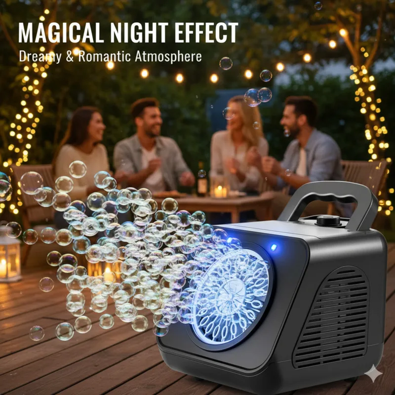 

Electric Stage Bubble Machine Multi Hole Handheld Party Gathering Fully Automatic Bubble Blowing Portable Wedding Performance