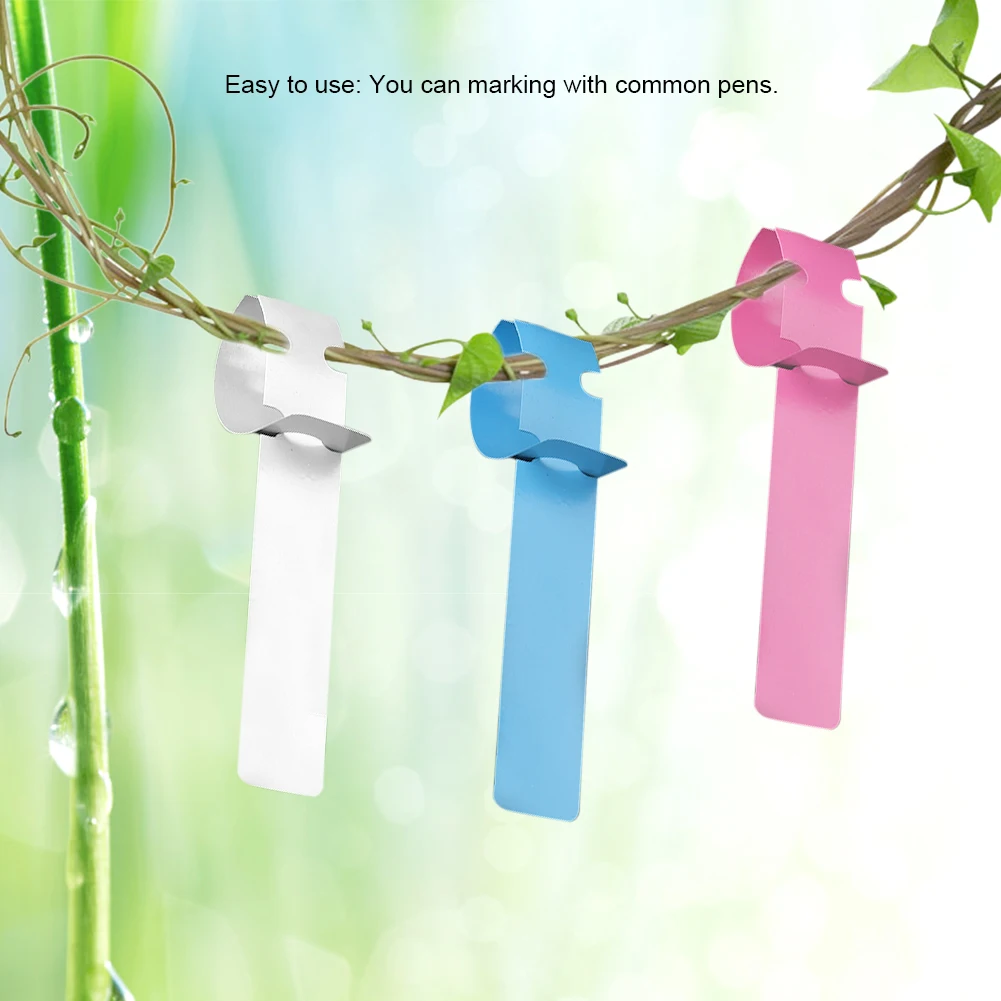 100pcs Plant Markers Plastic Nursery Garden Decor Stake Tags Plant Labels Lawn Ornament