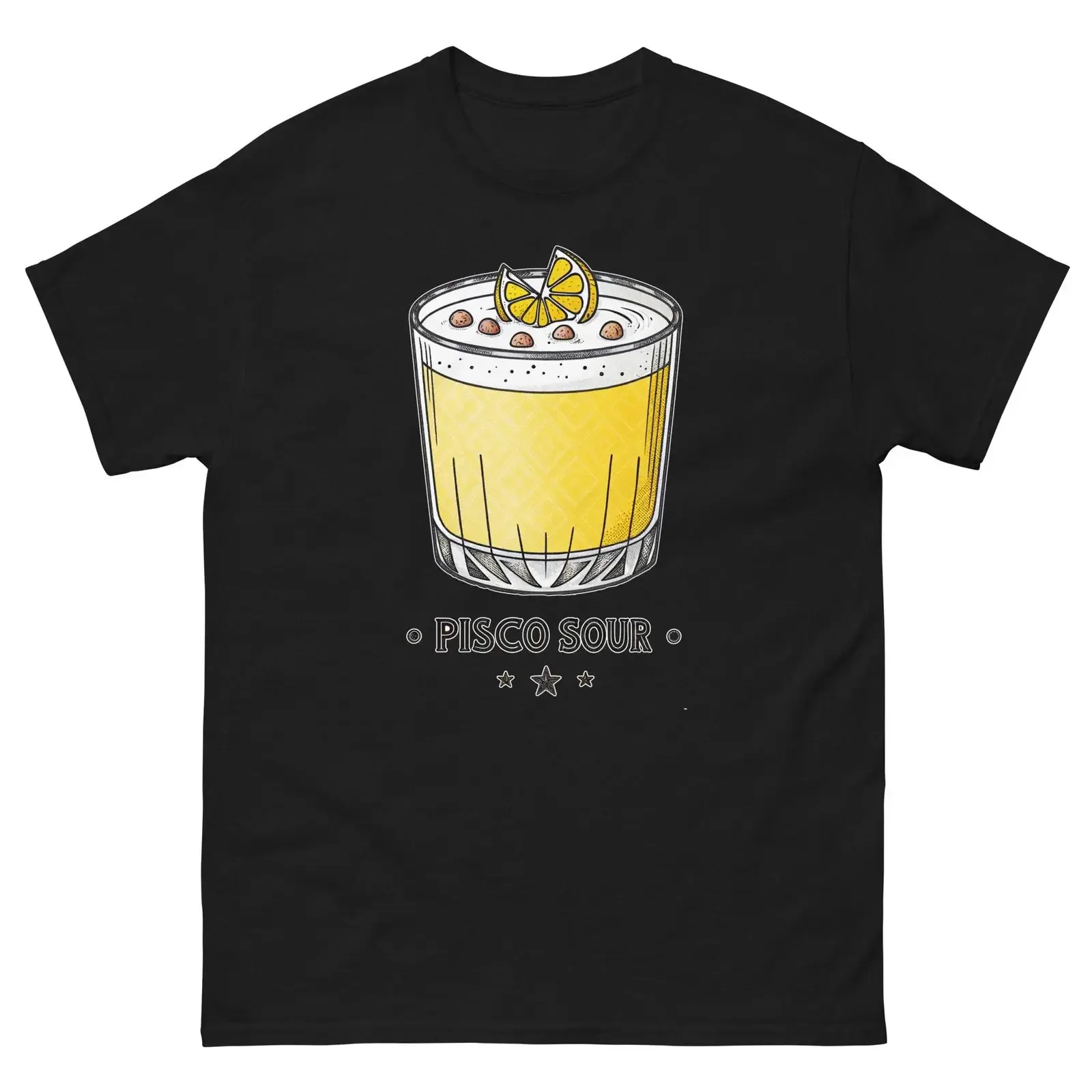 Camiseta Pisco Sour: Bebida Deliciosa e Popular, Estilo Vintage Lavado, Casual, Elástica, Versátil, Confortável, Unissex