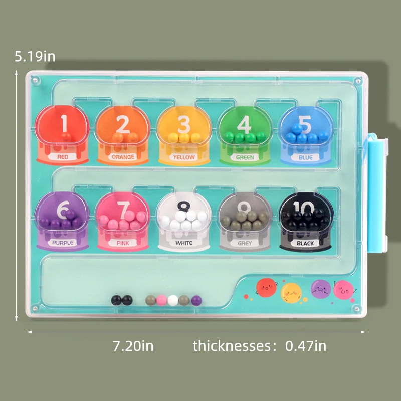 ألعاب أطفال مونتيسوري لعبة المتاهة ذات الخرز الرقمي المغناطيسي عدد تصنيف الألوان عد التعرف على ألعاب الألغاز #6