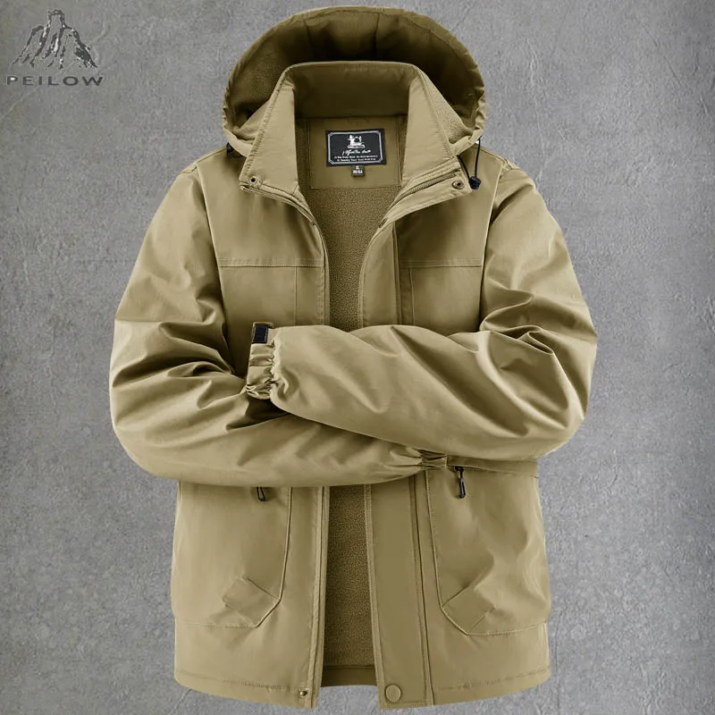 Winter Motorcycle Coats Men Windbreaker Waterproof Jackets Hoodies Male Streetwear Multi-pocket Cargo Coats Parkas Men Clothing