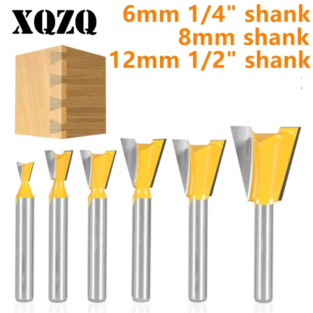 6mm 6.35mm 8mm 12mm 12.7mm Shank Dovetail Joint Router Bit Set 14 Degree Woodworking Engraving Milling Cutters for Wood Tools