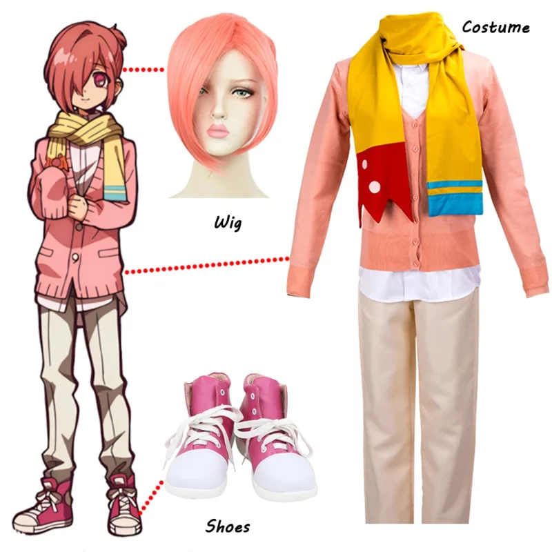 Anime Jibaku Shounen Toilet Bound Hanako kun Cosplay Mitsuba Sousuke Cosplay Costume Pink Uniform Halloween Custom Made GS8749